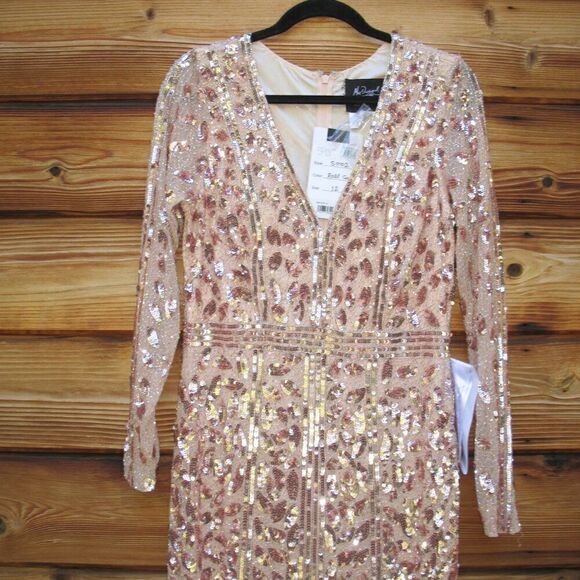 Mac Duggal 5002 Womens EMBELLISHED FRONT SLIT LONG SLEEVE GOWN - Picture 9 of 16